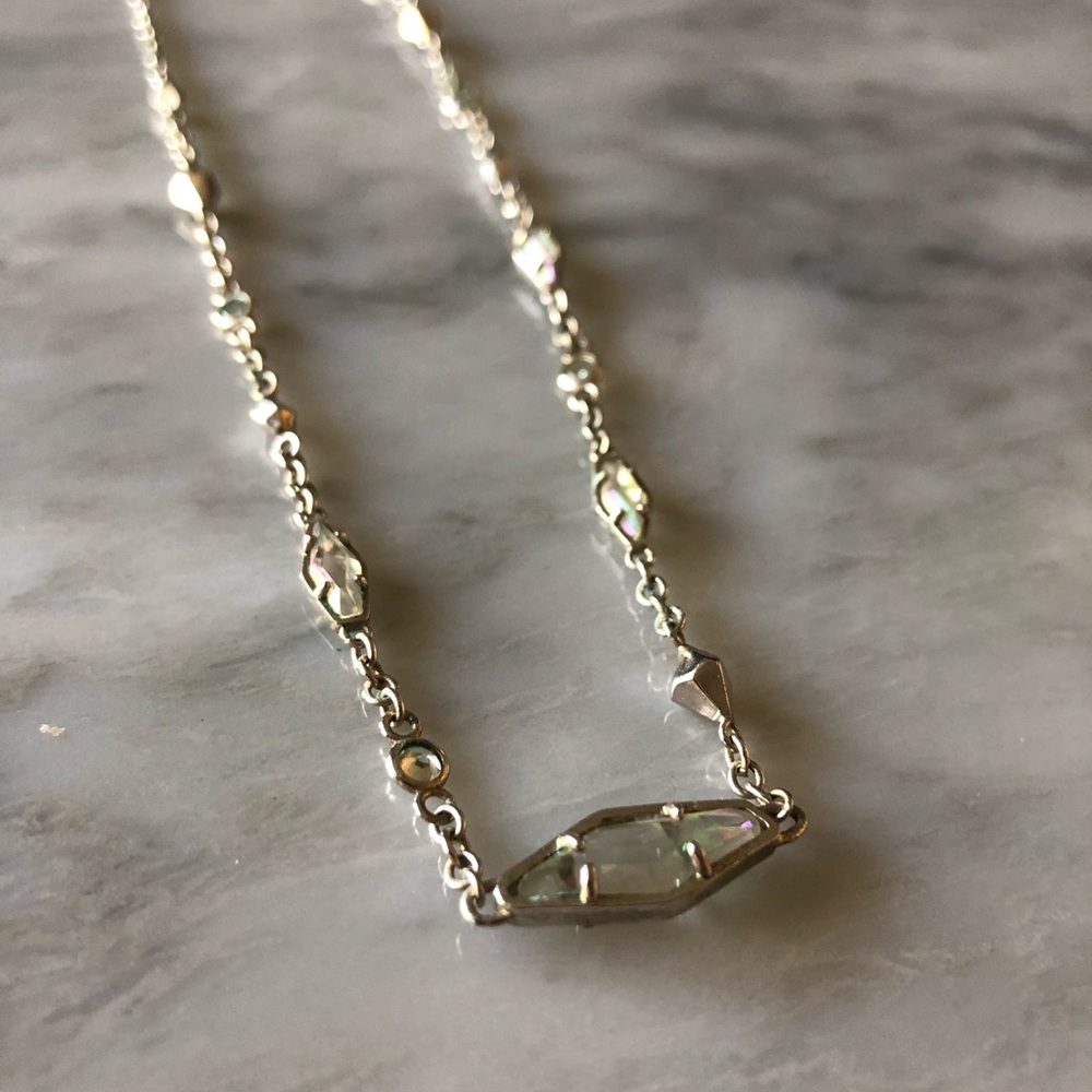 Kendra Scott Silver Multi Colored Pendant Necklace